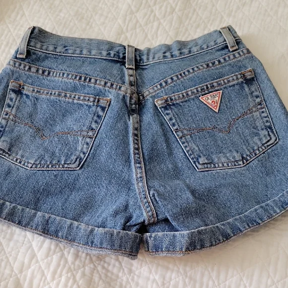GUESS Women's Blue Denim Shorts - Picture 4 of 6